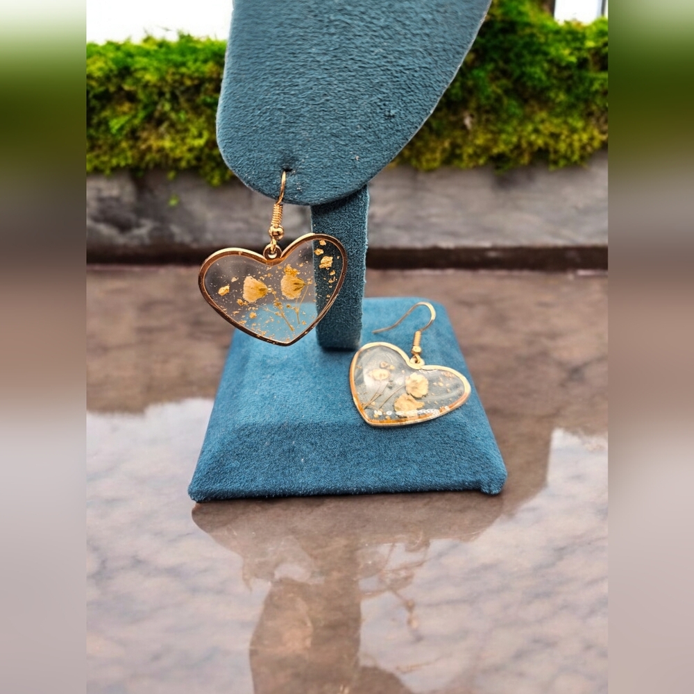 Dandelion Heart Earrings - Picture 3 of 3